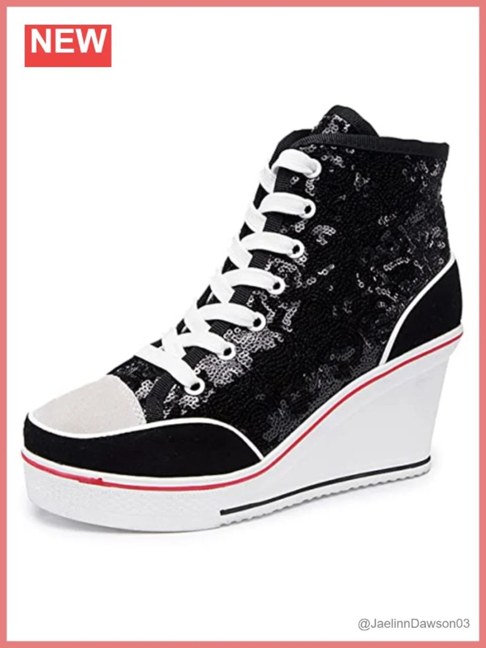 Canvas High Top Wedge Sneakers with Zippers
